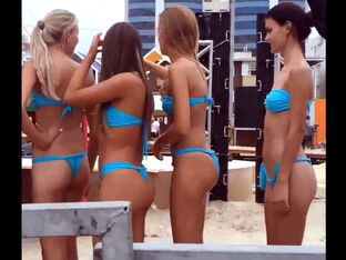 Sexual little girl ladies in panty waiting to beach casting.